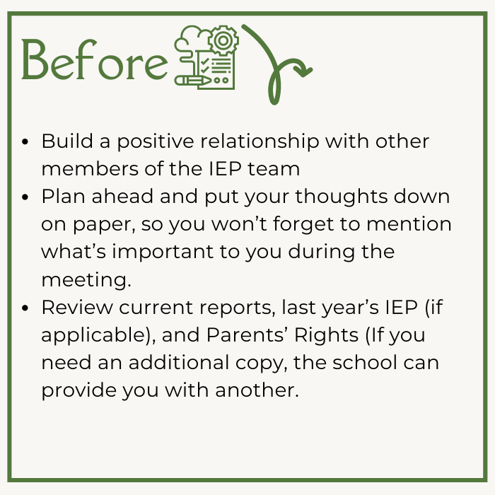 Before an IEP Meeting